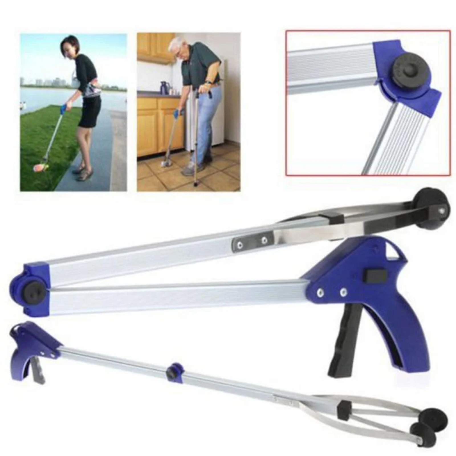 Gardening Tools For Seniors - ロング折りたたみ式厚いアルミ合金ヘルパーグラバーゴミ収集器衛生ほうき廃棄物クリップ高齢者向け軽量ツール