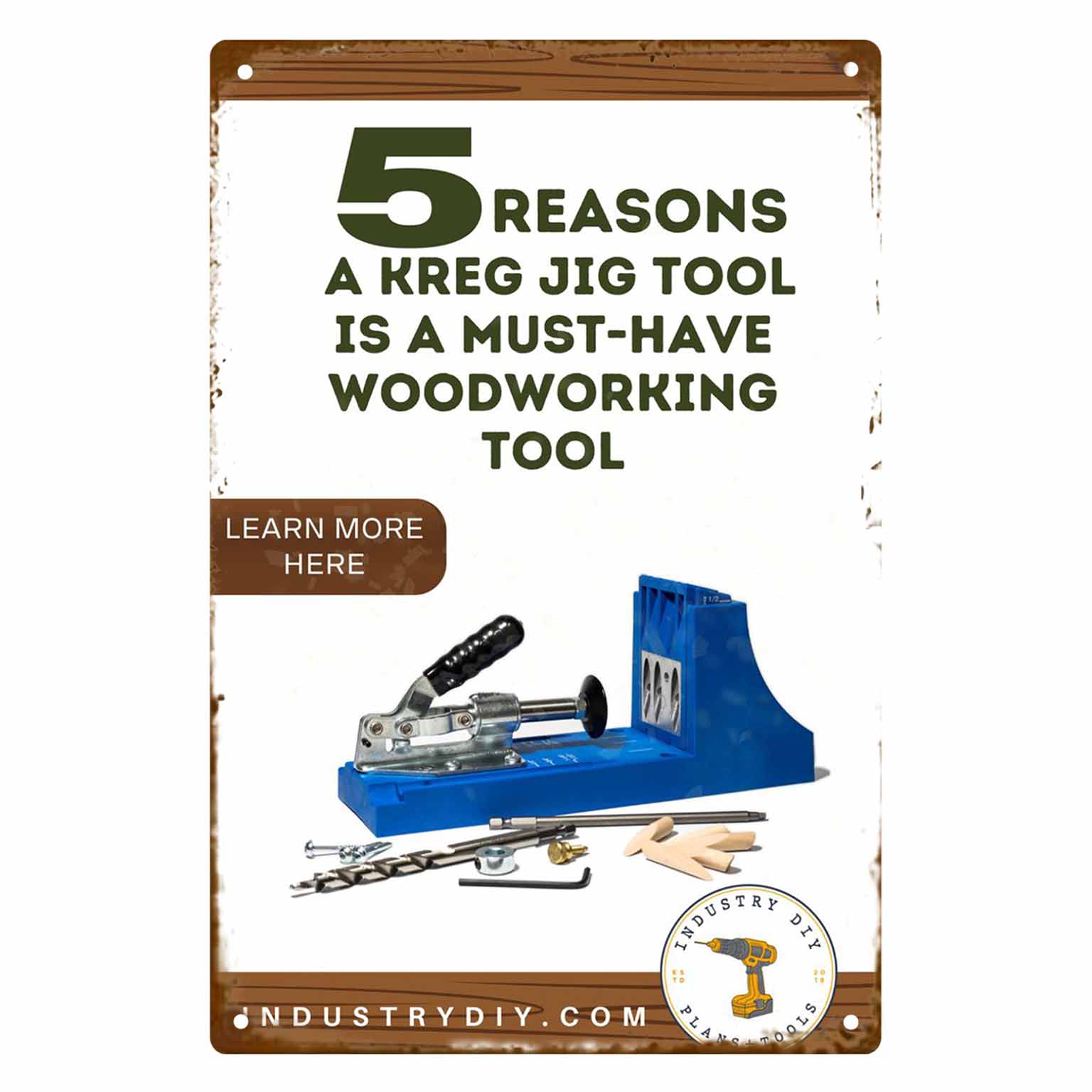 Gardening Tools Must Haves - 2Dフラット1個入り「5つの理由でKregジグツールは必須」木工ツール、家のガレージ、作業場、庭の装飾に最適