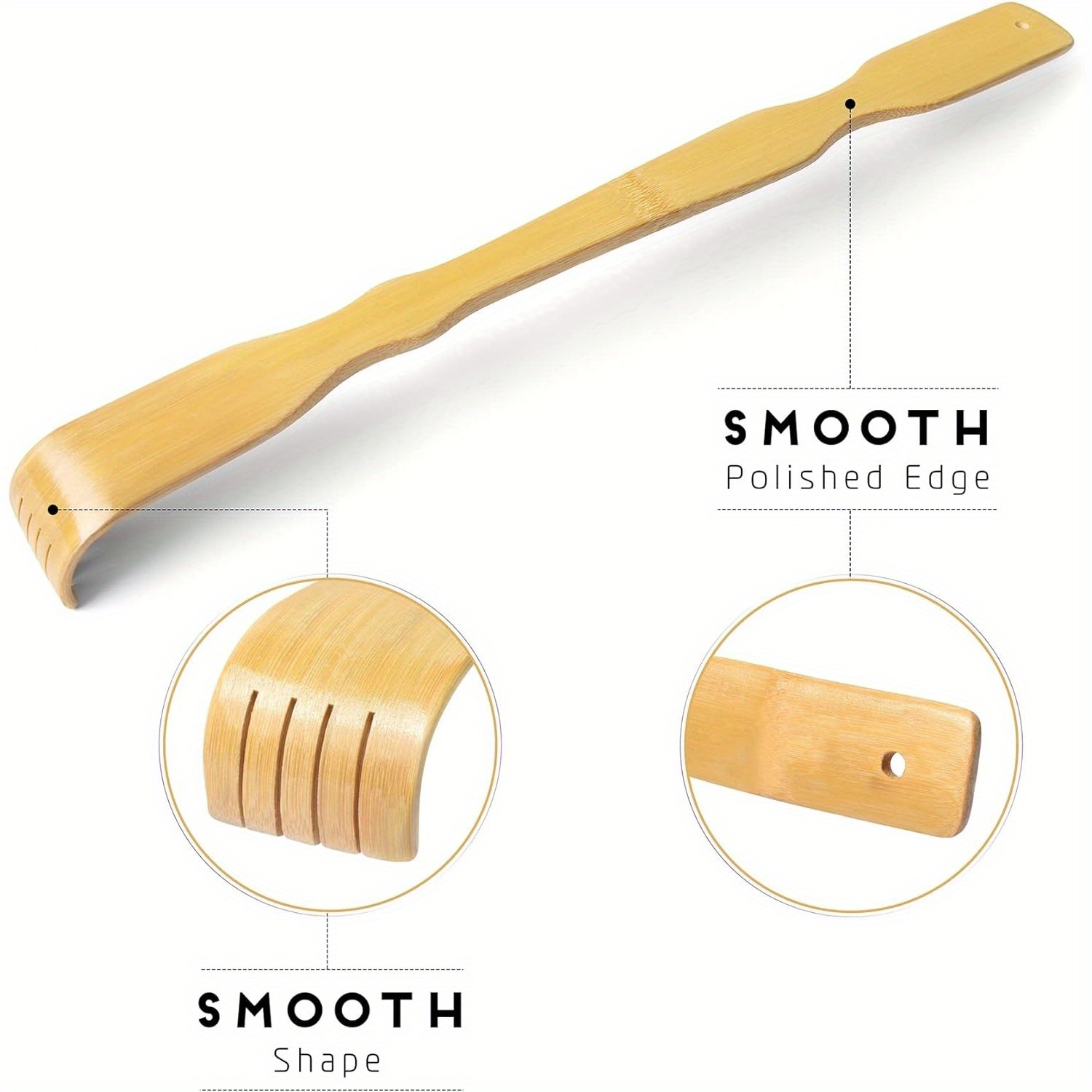 Gardening Tools Long Handle - 竹製背中かき – 天然竹製のかゆみ止めツール、丈夫な17インチの長さのハンドル、男性、女性、高齢者向け、理想的なギフト