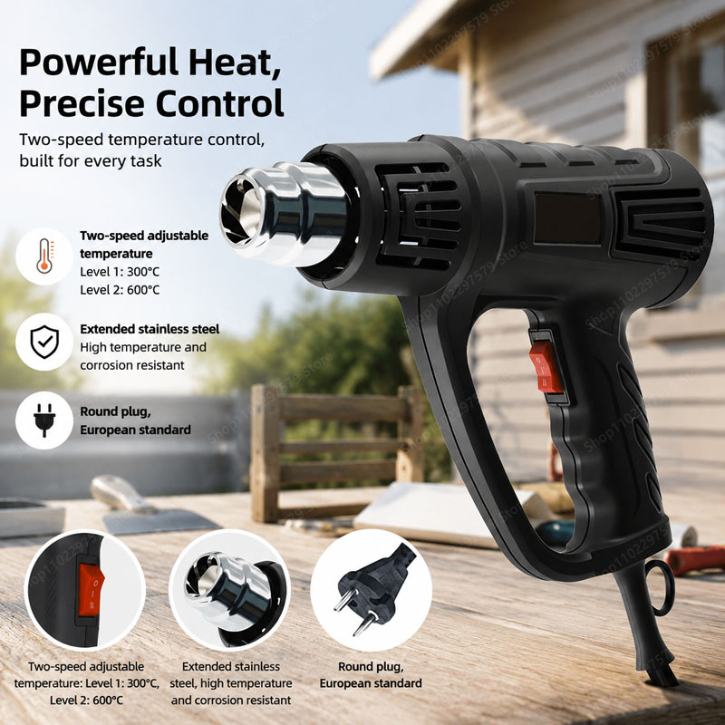 Gardening Tools Lowes - 1380W調整可能な温度のホットエアガン、高温・低温切り替え設計、手動DIY熱収縮ベーキング用ホットエアガン。