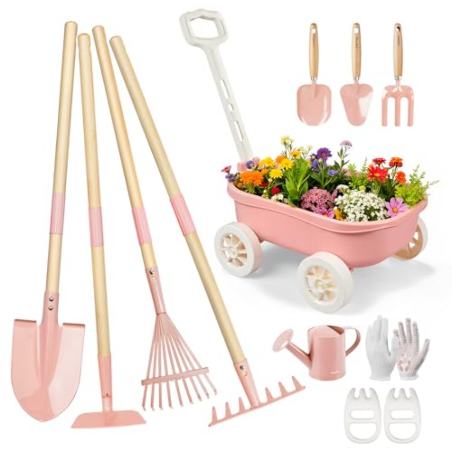 手押し車付きガーデニングセット、11点セット、屋外庭園、ビー - Gardening Tools Japan のレビューと価格