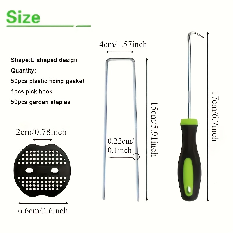 101個のガーデンステークセット - U字型亜鉛メッキランド - Gardening Tools For Weeds のレビューと価格