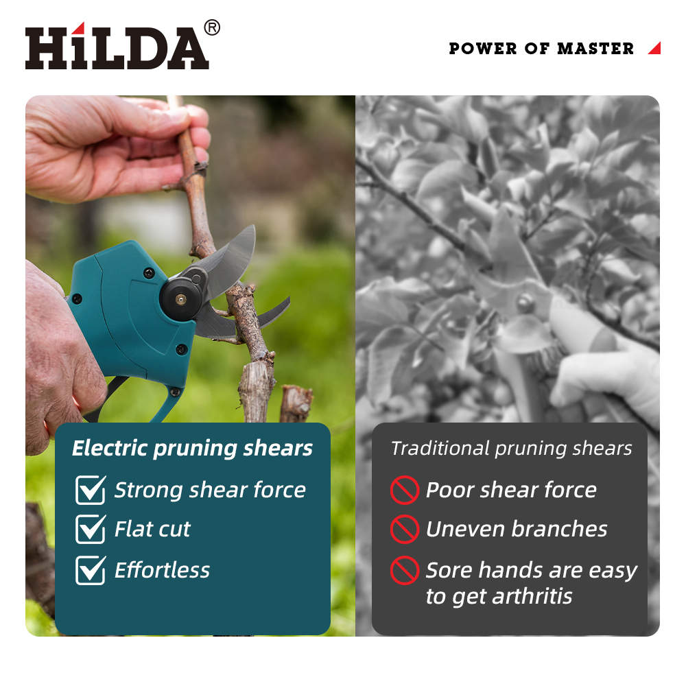 HILDA 18V ブラシレスコードレス電動剪定鋏充電式果樹 - Gardening Tools Scissors のレビューと価格