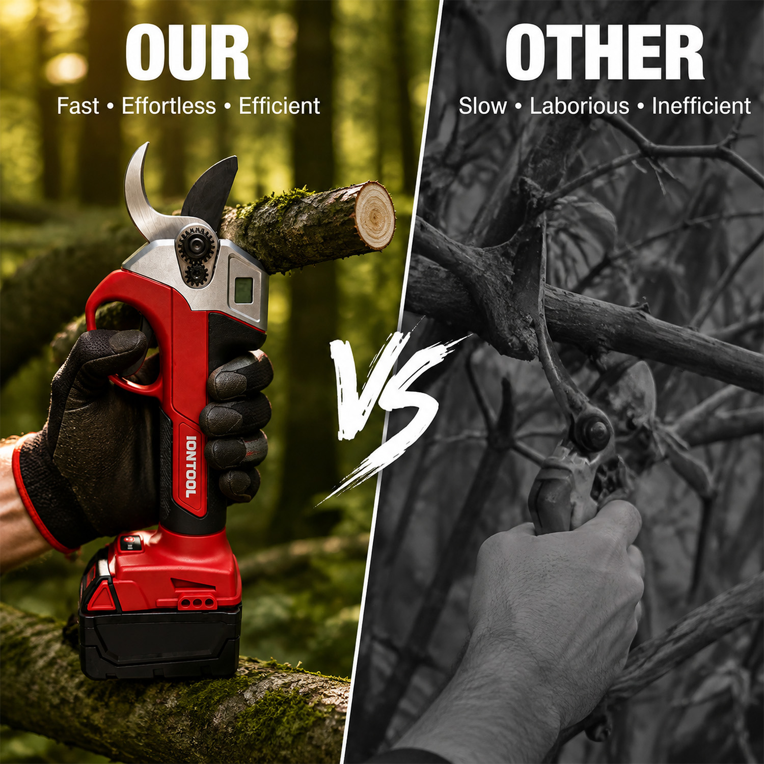 IONTOOL レッドコードレス剪定ばさみ 本体のみ 最大開 - Gardening Tools Scissors のレビューと価格