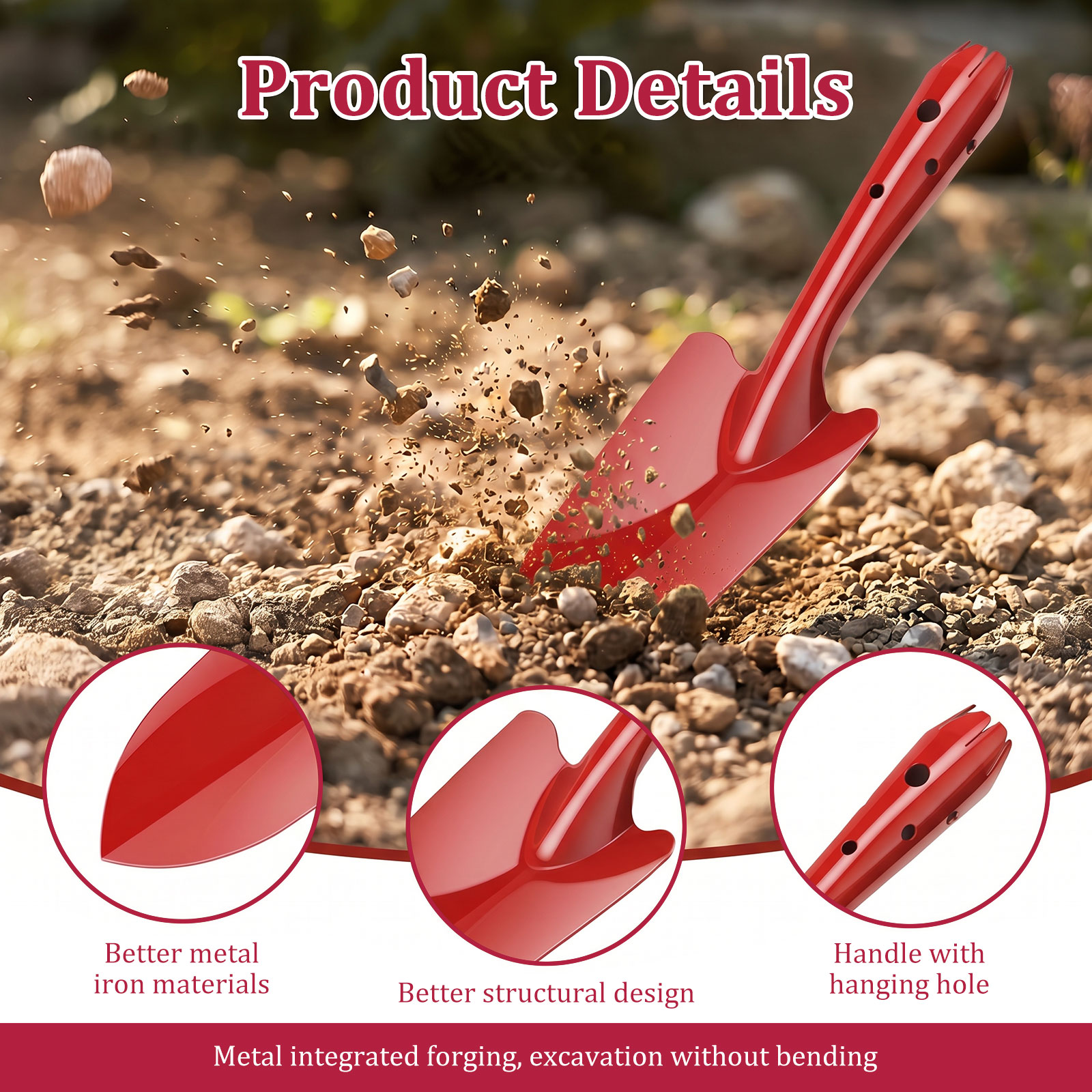 ガーデントロウェル 錆びにくい金属製ガーデンハンドシャベル  - Gardening Tools Trowel のレビューと価格