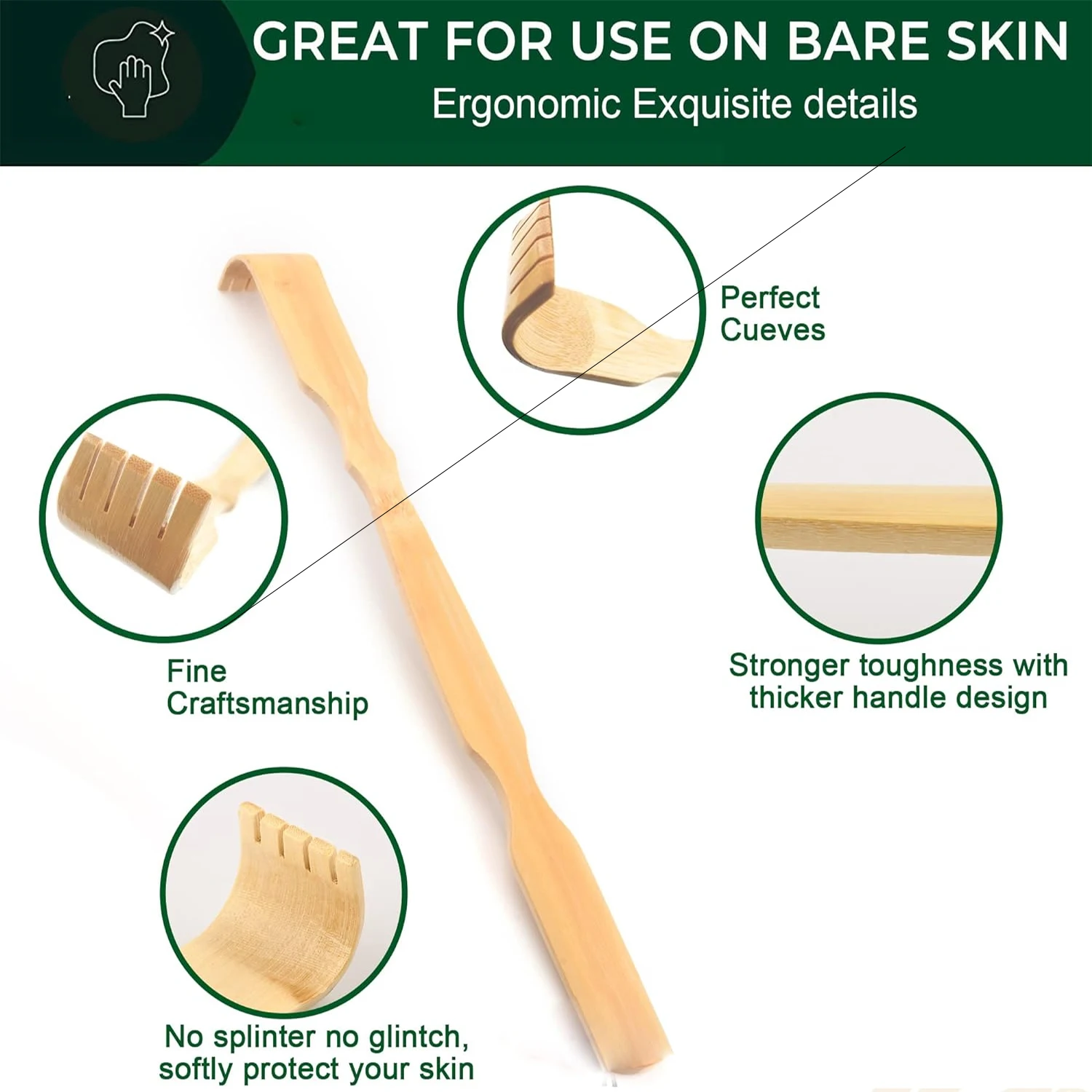 竹製背中かき – 天然竹製のかゆみ止めツール、丈夫な17イン - Gardening Tools Long Handle のレビューと価格