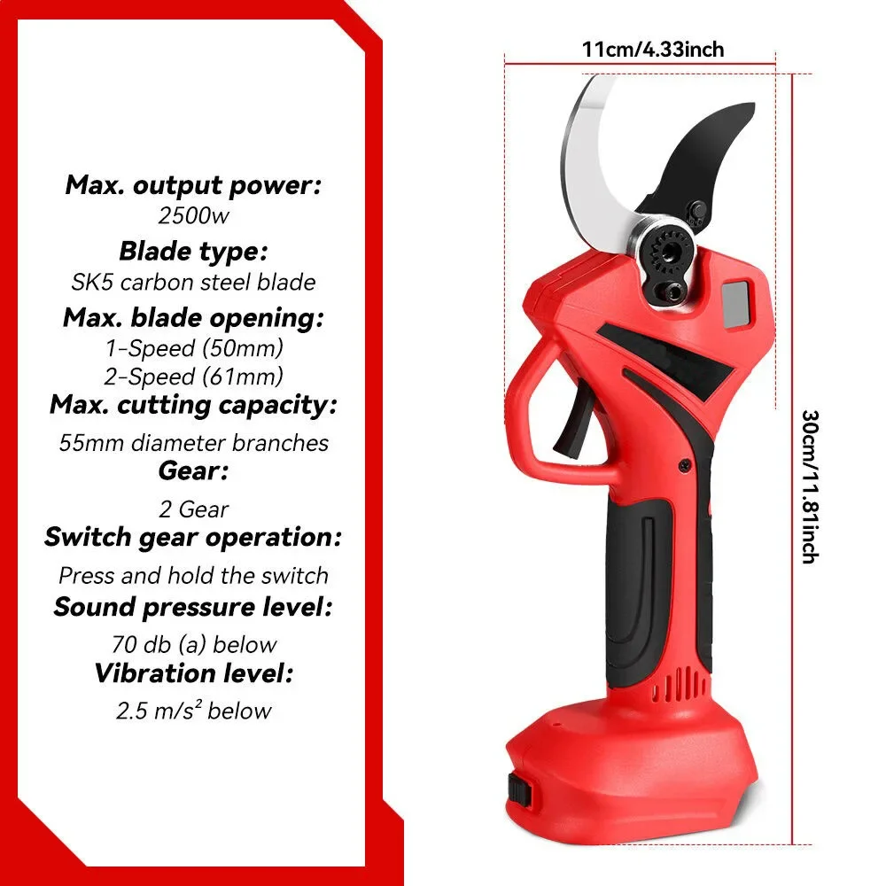 55 ミリメートルブラシレス電気はさみコードレス剪定鋏ツリー - Gardening Tools Scissors のレビューと価格