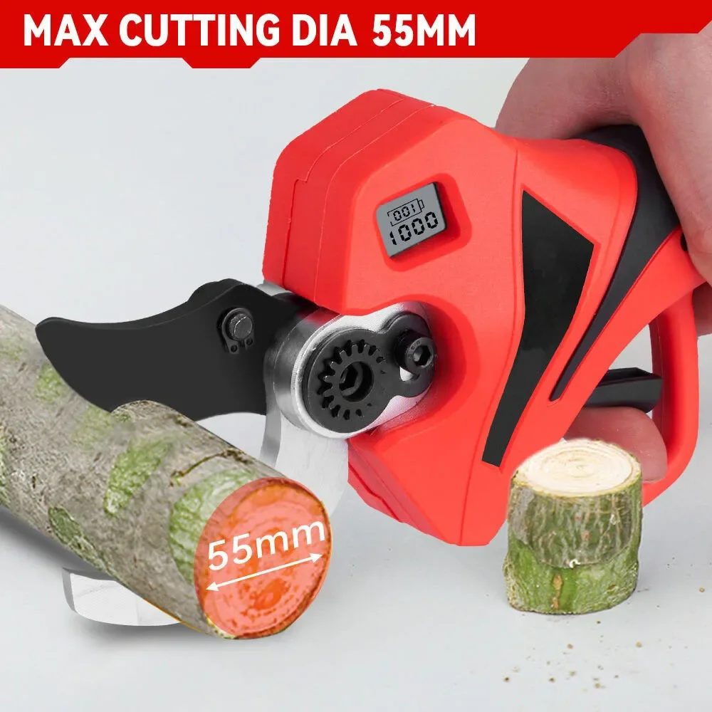 55 ミリメートルブラシレス電気はさみコードレス剪定鋏ツリー - Gardening Tools Scissors のレビューと価格