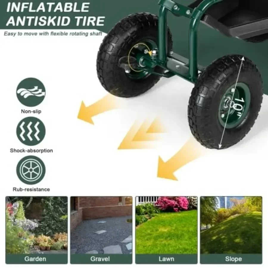 キャスター付きの座席、車輪、ハンドル、および多目的ツールトレ - Gardening Tools For Seniors のレビューと価格